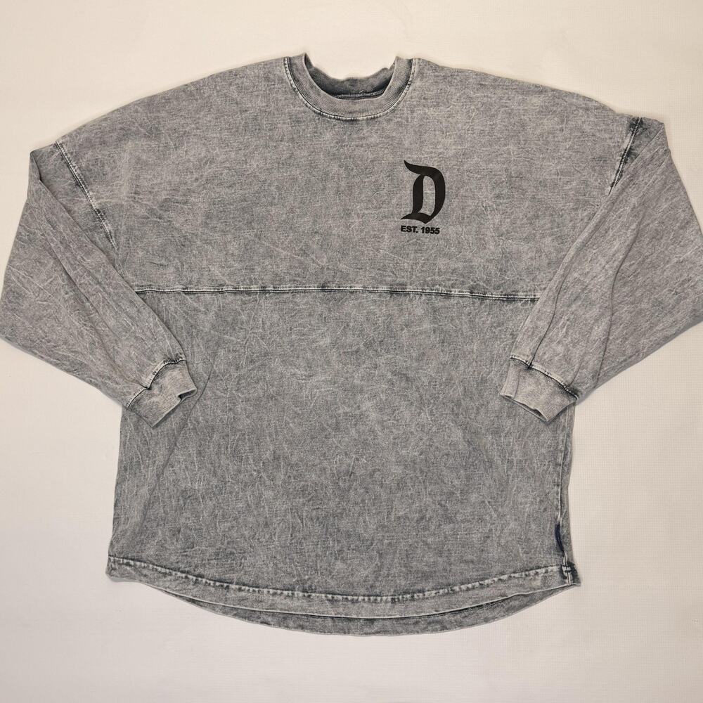 Disney Parks Spirit Jersey Shirt Womens Large Gray Disneyland Resort Long Sleeve